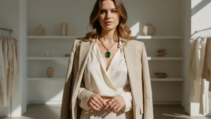Styles de vêtements qui complètent les pendentifs en émeraude